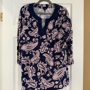 Talbots Pink Tunic Relaxed Fit Top